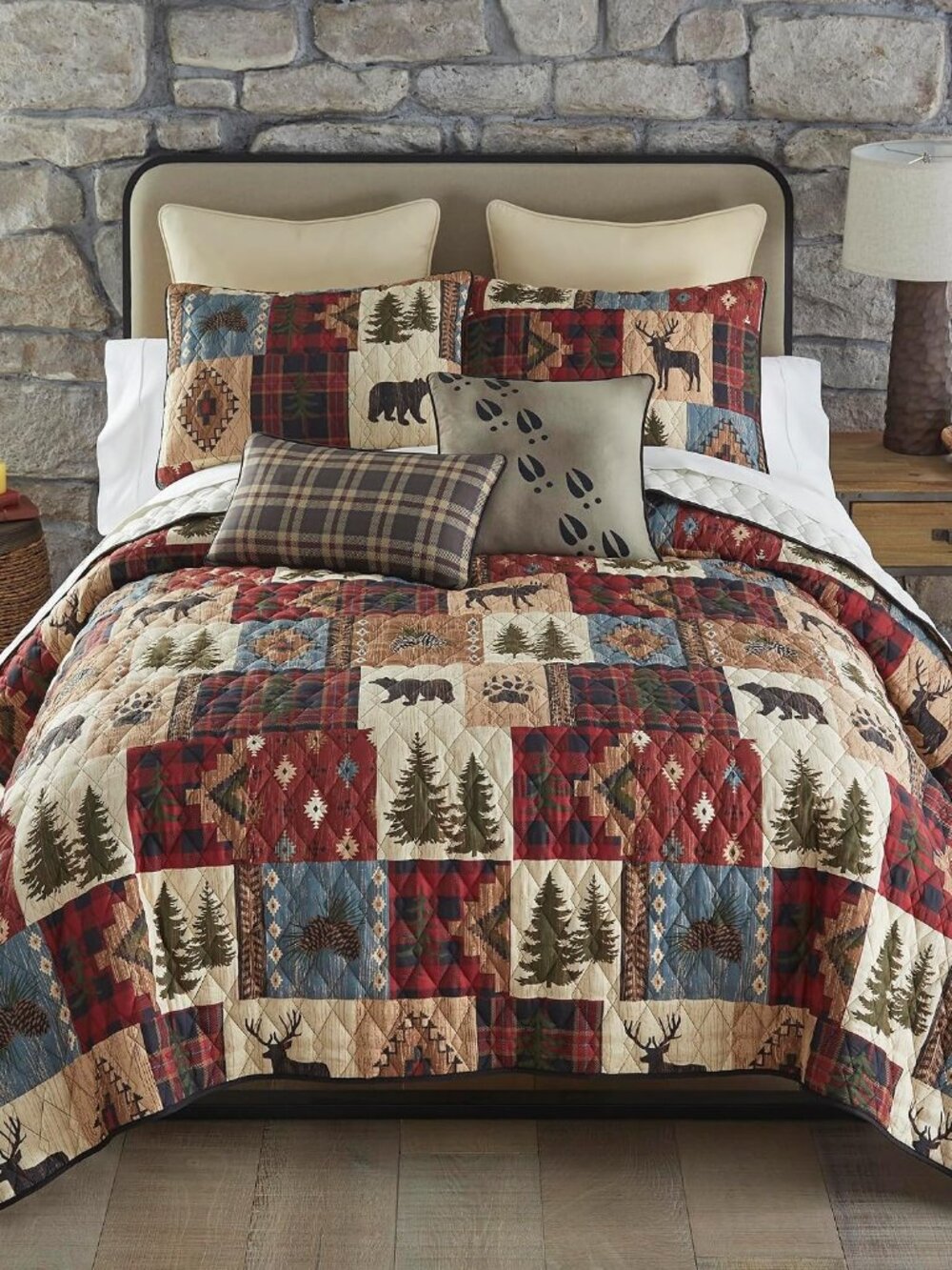 Woodland Patch King Quilt Set, 104" x 96"